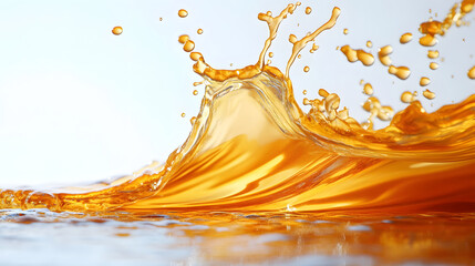Fototapete - Striking liquid splash in a vibrant orange hue creating dynamic motion energy and a captivating visual effect  The fluid movement and texture evoke a sense of power fluidity and creative imagination