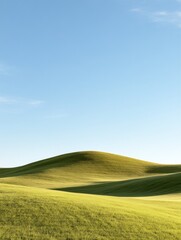 Poster - Pristine Agricultural Landscape Expansive Green Wheat Fields Under Clear Sky - Sustainable Farming Visuals and Food Security Strategy for Agro-Industry Innovation