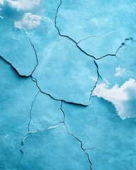 Fototapete - Atmospheric Abstract Textures Cracked Blue Sky Background for Climate Awareness Visuals and Educational Infographics in Environmental Studies and Eco-Friendly Campaigns