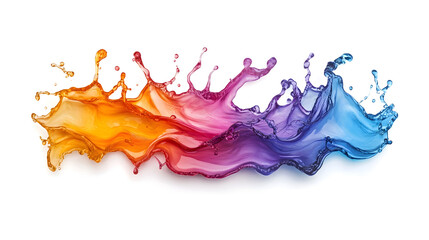 Aufkleber - Vibrant dynamic splash of multicolored liquid paint in motion creating an visually striking design