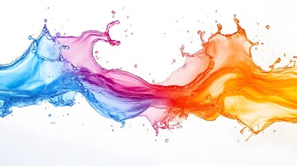 Poster - Vibrant Splash of Colorful Liquid in Dynamic Digital Graphic Design Background with Swirling Bursting and Flowing Elements for Creative Advertisement Branding and Marketing Purposes