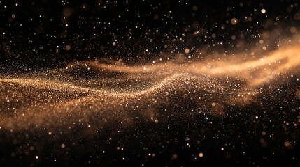 Wall Mural - a detailed shot of fine particles gently floating in the air, forming intricate patterns against a d