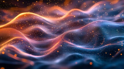 Wall Mural - a dreamy scene of tiny particles forming abstract patterns in the air, creating a magical effect aga