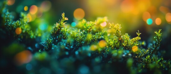 Wall Mural - macro lens bokeh background featuring vibrant colors and soft textures ideal for overlays and copy s