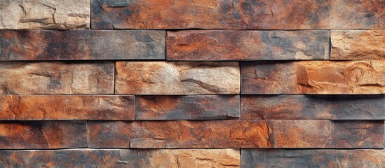 Wall Mural - Textured stone wall with earthy tones ideal for backgrounds in design and architecture projects.