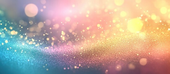 Wall Mural - Colorful powder particles background with soft bokeh effect creating a vibrant and dreamy atmosphere suitable for various design projects.