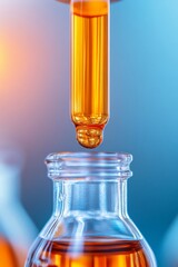 Aufkleber - Minimalist Scientific Analysis Precision Glassware and Vibrant Liquids in Automated Lab Setup Innovative Efficiency for Clinical Research and Pharmaceutical Advancement