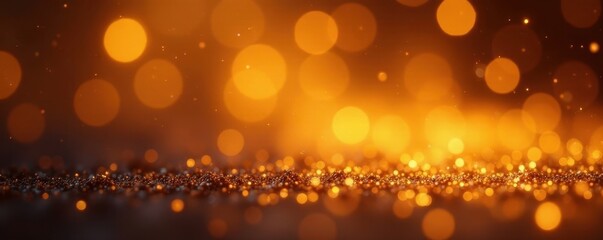 Wall Mural - Abstract gold glitter backdrop, glowing bokeh , dazzling, celebratory, holiday