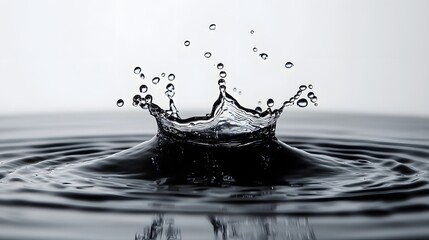 Fototapete - Captivating water splash and droplet abstract art with rippling fluid motion and clean refreshing transparency  Minimalist nature scene with calming serene design