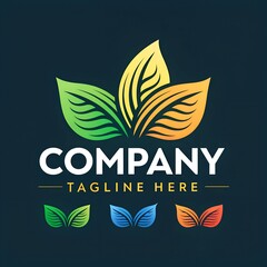 Wall Mural - Green leaf ecology nature company logo