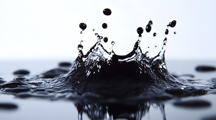 Fototapete - Dramatic splash of liquid in a tranquil monochrome minimalist composition capturing the dynamic energy and fluid motion of water against a clean elegant background