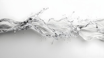 Fototapete - Dynamic and abstract image of a dramatic water splash with ripples droplets and liquid motion on a transparent background  The image depicts the power energy