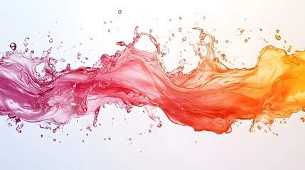 Aufkleber - Vibrant Colorful Liquid Flow with Splashing Energy Effects Abstract Background  Dynamic motion paint like texture and digital art elements create a striking modern and captivating visual composition