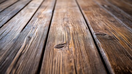 Poster - Close Up of Beautifully Weathered Wooden Plank Flooring with Natural Texture : Generative AI