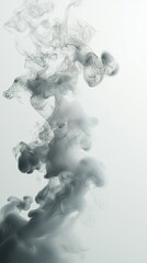 Wall Mural - Ethereal Gray Smoke Rising in Soft Waves Against a Light Background, Spray water drop droplet steam fog air