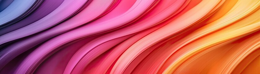 Wall Mural - vibrant waves of color in gradients of pink, purple, orange and yellow for artistic backgrounds, pri