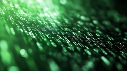 Aufkleber - Fascinating green binary code flowing in digital environment showcasing technology innovation : Generative AI