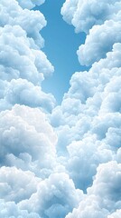 Wall Mural - Spray cloud subtle, Soft Fluffy White Clouds Against Bright Blue Sky for Background or Wallpaper Design