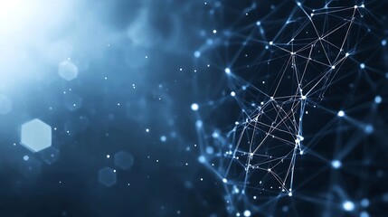 Aufkleber - Futuristic digital network illustration featuring light particles in a web structure representing advanced technology concepts : Generative AI