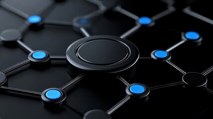 Wall Mural - digital network: an abstract composition showcases a sleek, interconnected digital network. central 