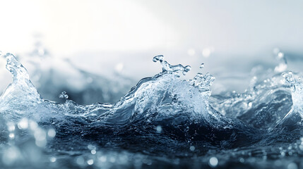 Fototapete - Captivating Splash of Pristine Water in Motion Radiating Dynamic Energy and Vibrant Aquatic Essence  representation of flowing liquid showcasing its mesmerizing