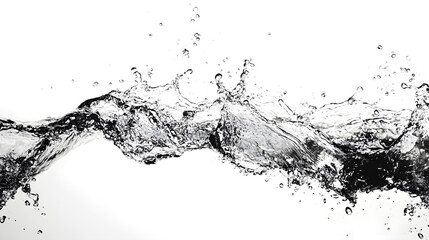 Fototapete - Dramatic black and white image capturing the powerful movement and energy of a water splash  The abstract fluid motion creates a captivating visual texture and pattern