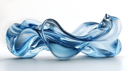 Fototapete - Fluid Abstract Art   Dynamic Swirling Teal and Blue Digital Sculpture with Flowing Curves and Gradient Textures  Ethereal and Elegant Contemporary Digital Artwork for or Graphic Design