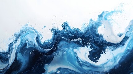 Poster - Powerful Crashing Blue Ocean Wave Splashing with Dynamic Motion and Energy Showcasing the Rhythm and Chaos of the Aquatic Force