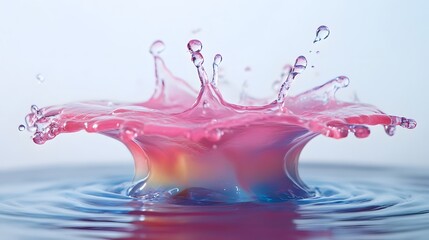 Aufkleber - Striking abstract image showcasing a vibrant splash of colorful liquid droplets in dynamic motion creating a visually captivating and elegant design