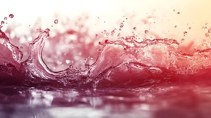 Fototapete - Striking abstract image showcasing a dramatic crimson liquid splash and waves with dynamic motion energy and turbulence  The fluid dynamics create a visually captivating and experimental composition