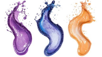 Poster - Vibrant dynamic liquid splash and splatter effects with flowing swirling movements and vivid chromatic colors  abstract background design for wallpaper digital art and creative media