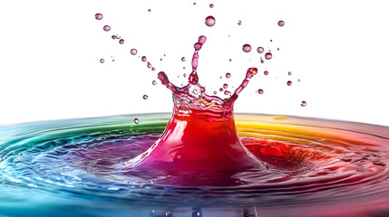 Aufkleber - Vibrant Liquid Splash with Dynamic Colorful Ripples and Motion   Abstract Water Droplet Explosion Effect Photography