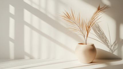 Leinwandbilder - Empty table background with plant and shadows with sunlight