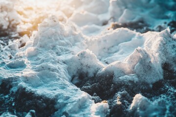 Wall Mural - A detailed view of snow with intricate patterns and textures