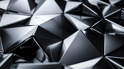 Wall Mural - an abstract background of shiny, black, geometric shapes.
