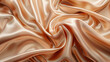 © Duka Mer - A beautiful background features smooth peach fuzz fabric with folds, texture, and pattern, presenting an elegant light brown silk cloth in natural color for design, cover, or presentation.