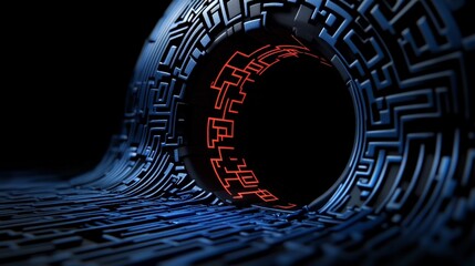 Wall Mural - technological abstract: a close-up view of a futuristic technological structure, featuring intricate