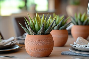 Sticker - Close-up view of a potted plant on a table