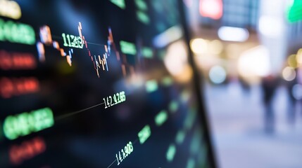 Aufkleber - Dynamic stock market chart showing trends and fluctuations captured on a digital screen : Generative AI