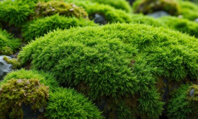 Canvas Print - Lush green moss covering rocks