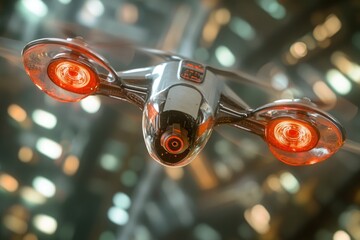 Wall Mural - a close-up view of an airplane's lights shining brightly in the dark