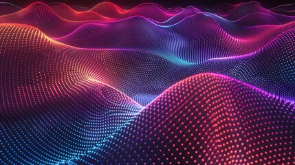 Wall Mural - abstract digital background with glowing lines and dots.