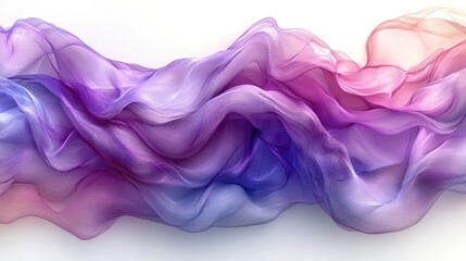 Poster - Abstract flowing pastel fabric with purple, pink, and blue hues.
