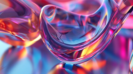 Wall Mural - abstract background of colorful, glowing, flowing shapes.