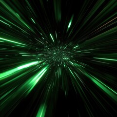 Poster - Dynamic fast motion in a vibrant green and black abstract setting, evoking a sense of speed and energy in a cinematic atmosphere