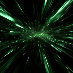 Aufkleber - Dynamic green streaks illuminate a cosmic journey through abstract landscapes, creating a surreal and immersive techno atmosphere