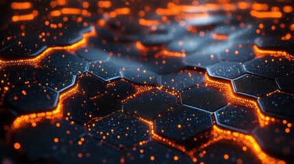 Aufkleber - Abstract glowing hexagonal pattern.