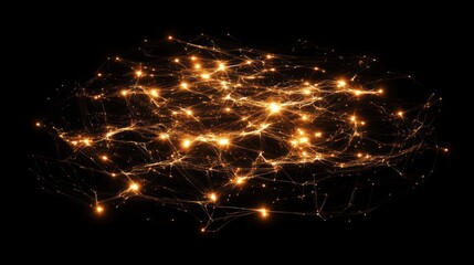 Aufkleber - Abstract glowing network of interconnected nodes.