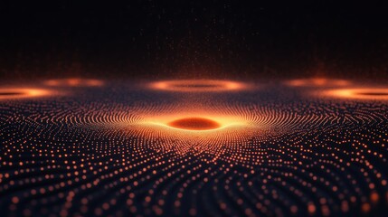 Fototapete - Abstract glowing orange particles forming a vortex.