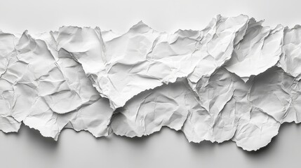 Aufkleber - High-Resolution Close-Up: Artful Texture and Tonal Variations in a Torn Piece of White Paper, Creating an Abstract Landscape with Light and Shadow Play.